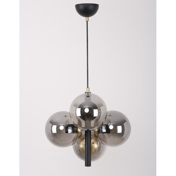 Črna/siva viseča svetilka s steklenim senčnikom ø 15 cm Forte – Squid Lighting-image-3