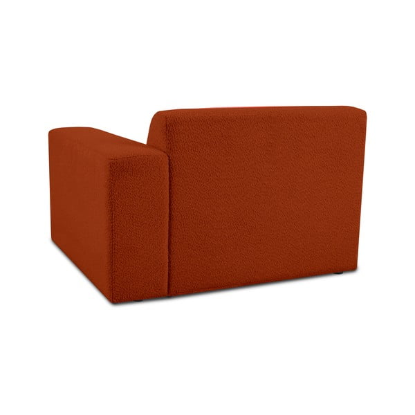 Opečnato oranžen modul za sedežno garnituro iz tkanine bouclé (desni kot) Roxy – Scandic-image-2
