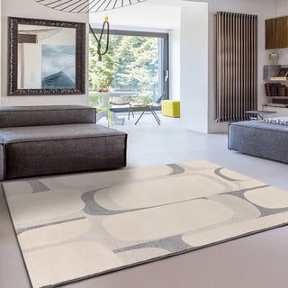Svetlo sivo-kremno bela preproga 133x190 cm Porto – Universal