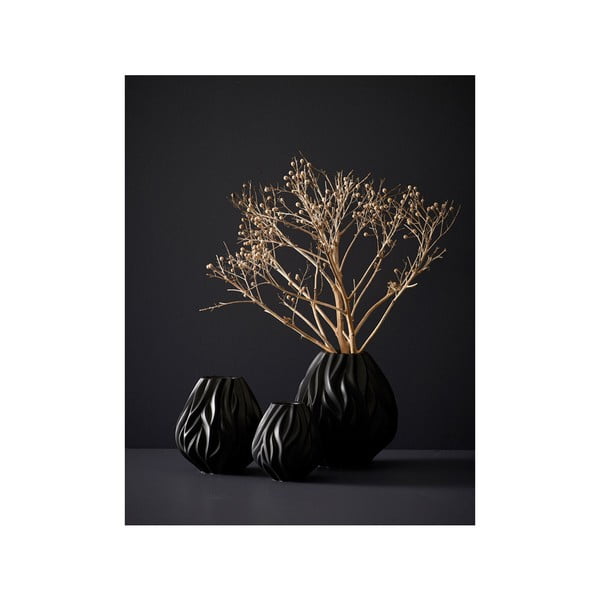 Vaza iz črnega porcelana Morsø Flame, višina 15 cm-image-2