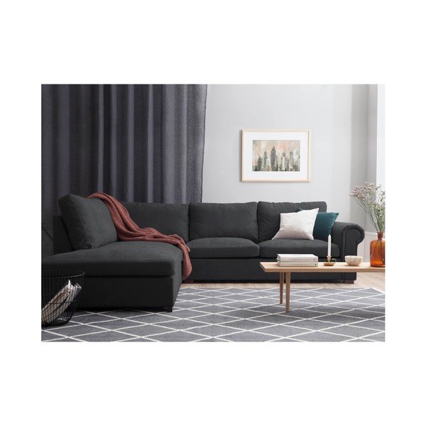 Temno siva kotna zofa Windsor & Co Sofas Hermes, levi kot-image-2