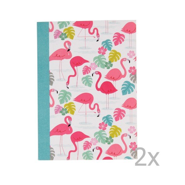 Komplet 2 zvezkov s flamingi Rex London Flamingo Bay