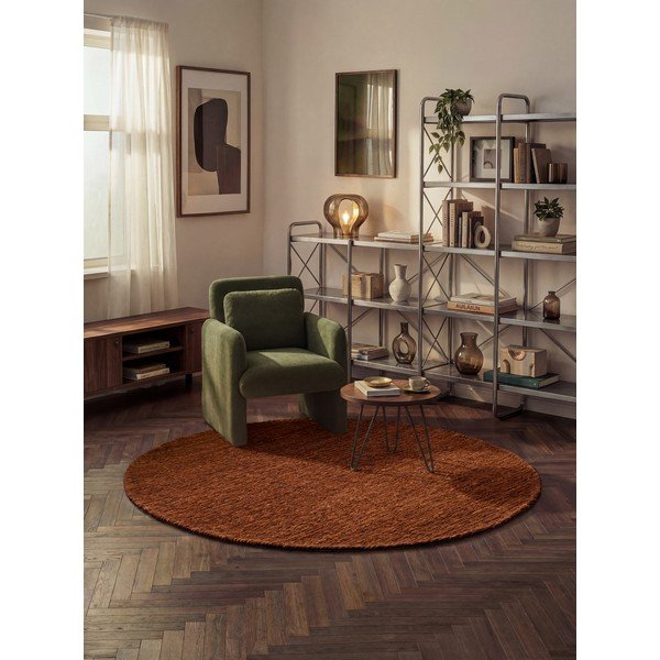 Rjava ročno tkana volnena okrogla preproga ø 200 cm Bexley Woolwich – Ted Baker-image-1