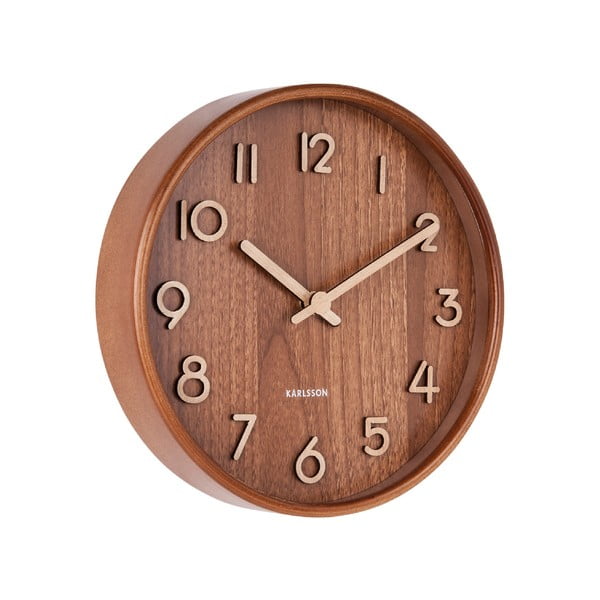 Brown Karlsson Pure Mala stenska ura iz lipovega lesa, ø 22 cm-image-1