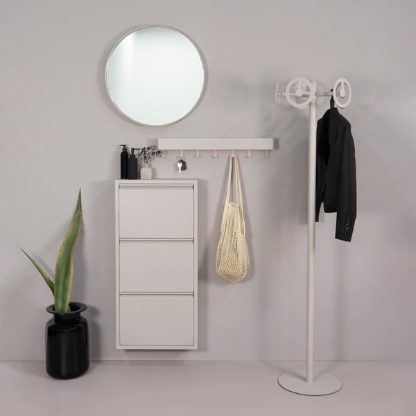 Sivorjava kovinska preklopna omarica za čevlje 50x103x15 cm Billy – Spinder Design-image-4