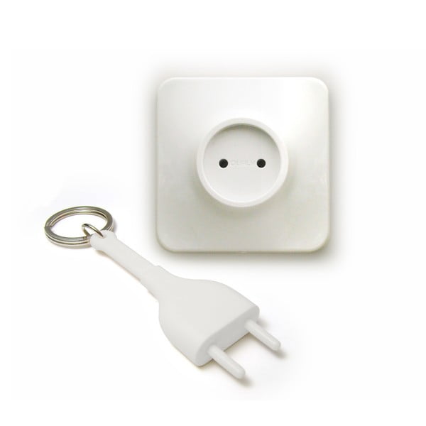 Komplet 2 obešalnikov Unplug, bele barve