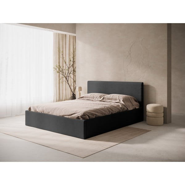 Antracitno sivo oblazinjeno vzglavje 190,5x100 cm Remo – Micadoni -image-1