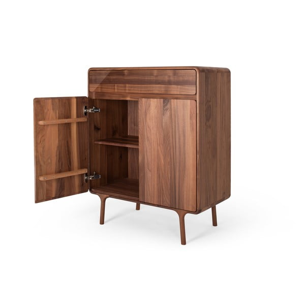 Rjava komoda iz masivnega oreha 90x110x45 cm Fawn – Gazzda-image-3