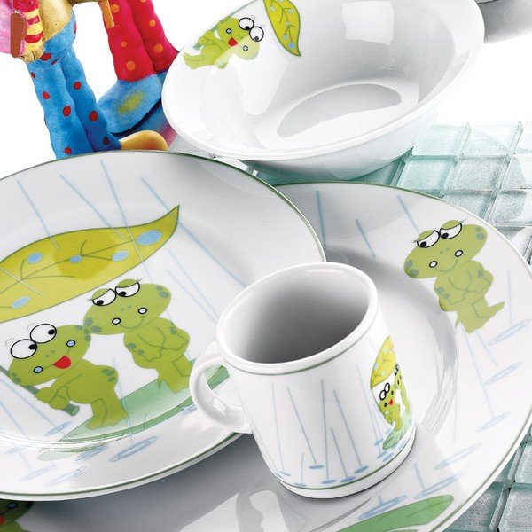 Otroški jedilni set Frog, 5 kosov