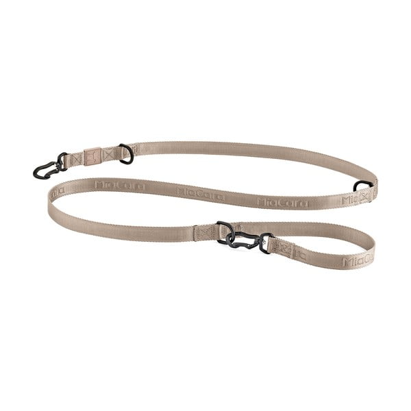 Bež preklopni povodec dolžina 200 cm Modena Greige 25 mm – MiaCara