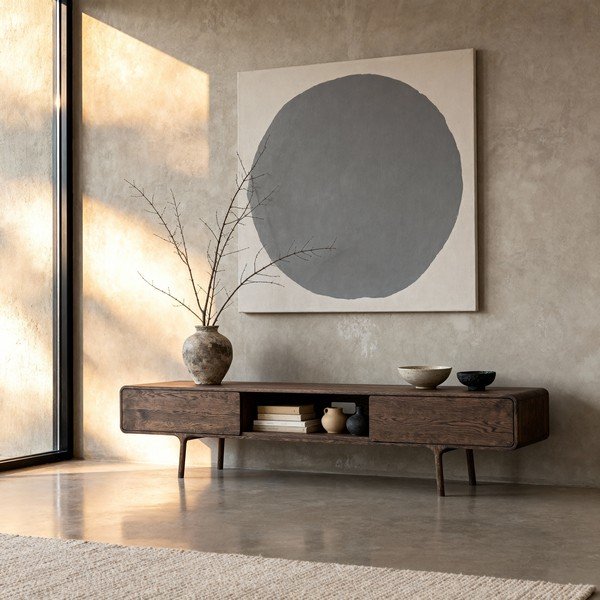 Rjava TV omarica iz masivnega hrasta 220x45x45 cm Fawn – Gazzda-image-3