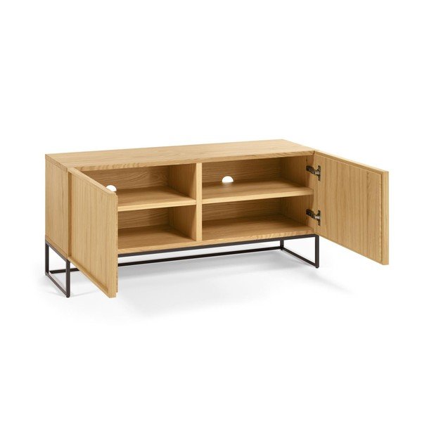 TV omarica v hrastovem dekorju v naravni barvi 112x51x42 cm Taiana – Kave Home-image-4