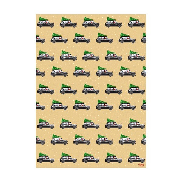 5 listov rumenega ovojnega papirja elanor stuart London Christmas Cab, 50 x 70 cm-image-1
