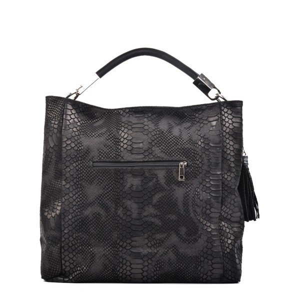 Črna usnjena torbica Carla Ferreri Druhno-image-4