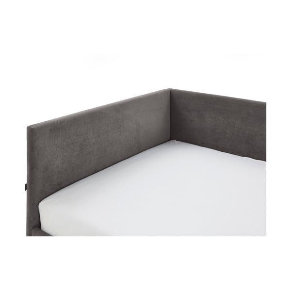 Antracitno siva oblazinjena kotna otroška postelja brez letvenega dna 140x200 cm Cool – Meise Möbel-image-4