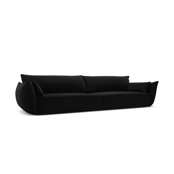 Črna žametna sedežna garnitura 248 cm Vanda – Mazzini Sofas-image-2