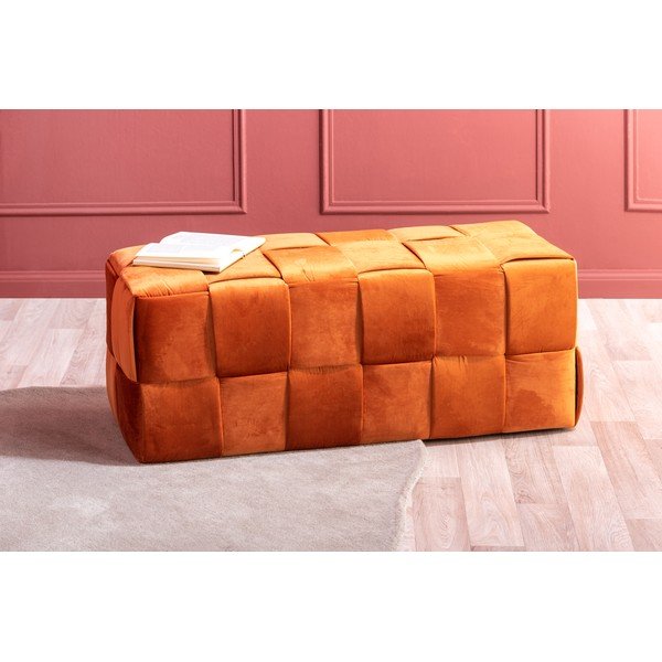 Oranžni žametni stolček Weaved - Leitmotiv-image-1
