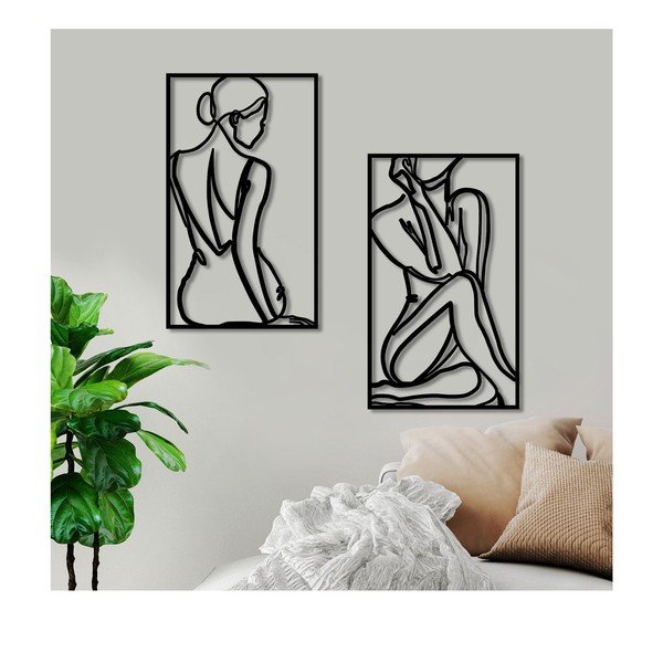 Kovinska stenska dekoracija 42x70 cm Minimalist Female – Wallity-image-1