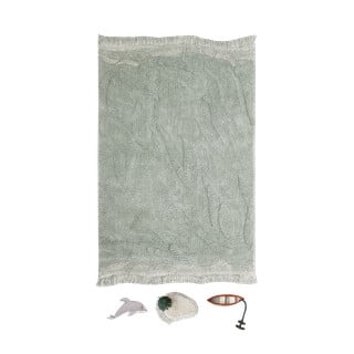 Mentolno zelena bombažna otroška igralna preproga 90x130 cm Waves – Lorena Canals