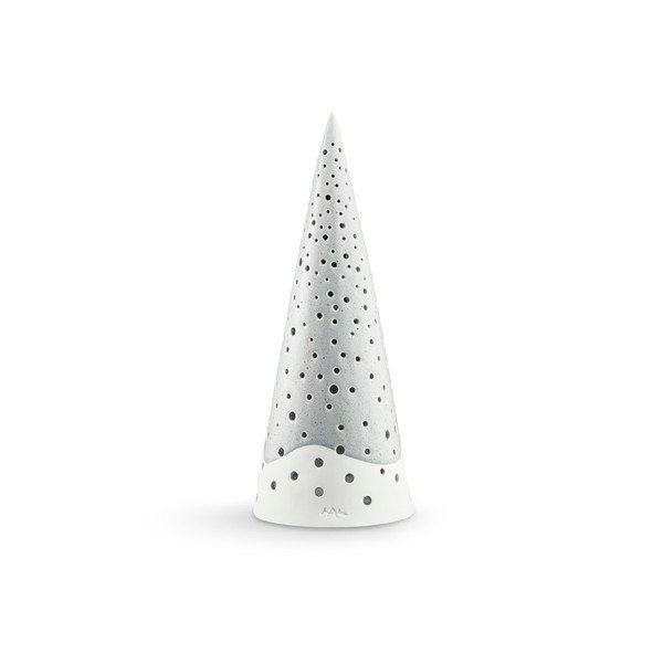 Božični svečnik iz sivega kostnega porcelana Kähler Design Nobili, višina 30 cm