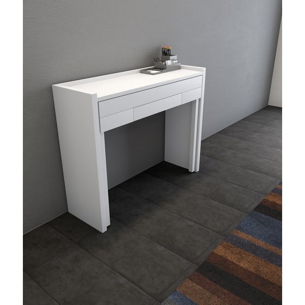 Delovna miza z belo ploščo 36x110 cm Mel - Woodman-image-4