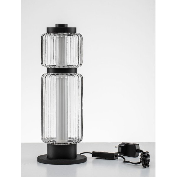Mat črna steklena LED namizna svetilka (višina 39 cm) Liesa – Nova Luce-image-4