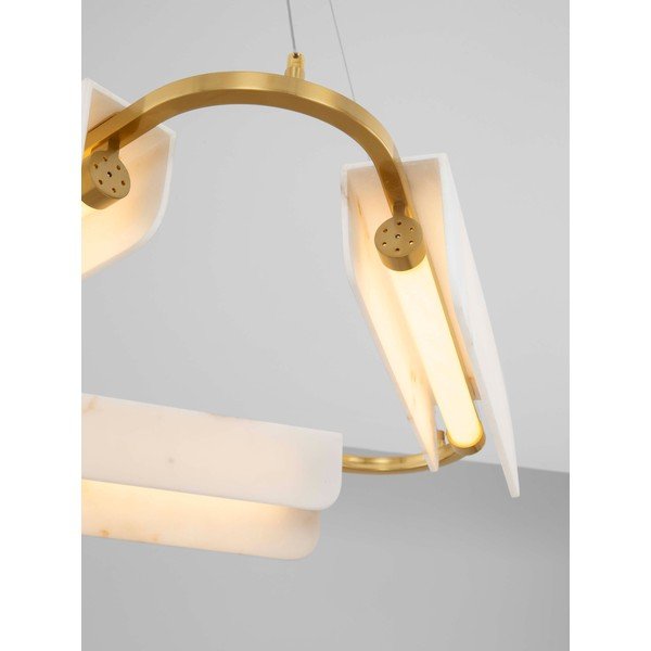 Kremno bela/medeninasta LED zatemnitvena viseča svetilka v marmornem dekorju ø 63 cm Aider – Nova Luce-image-2