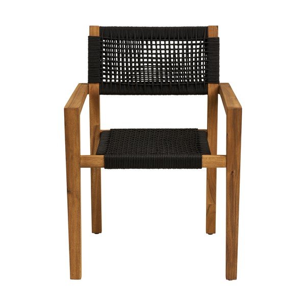 Črn vrtni stol iz masivnega lesa Anzio – House Nordic-image-2