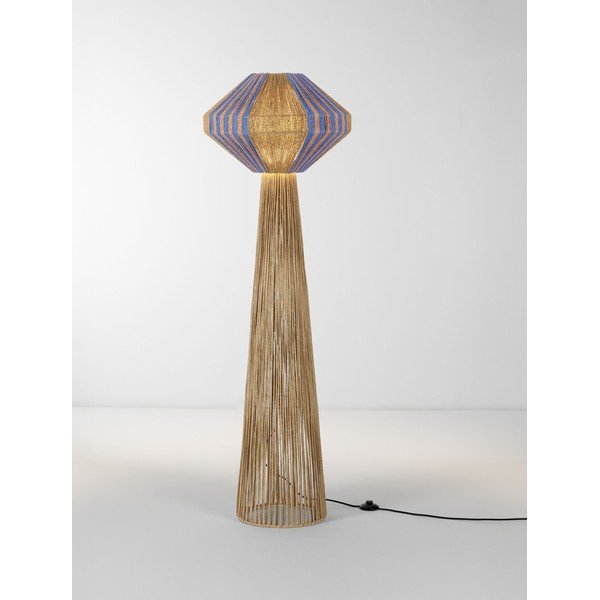 Modra/v naravni barvi stoječa svetilka iz vrvi (višina 152 cm) Abby – Nova Luce-image-4
