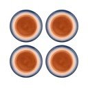 Modri/oranžni desertni krožniki iz kamenine v kompletu 4 ks ø 20,5 cm Tatum – Bloomingville