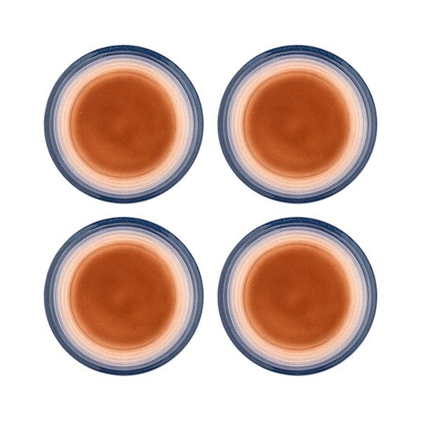 Modri/oranžni desertni krožniki v kompletu 4 ks iz kamenine ø 20,5 cm Tatum – Bloomingville
