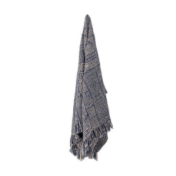 Modra odeja iz mešanice bombaža 130x160 cm Bresso – Bloomingville-image-3