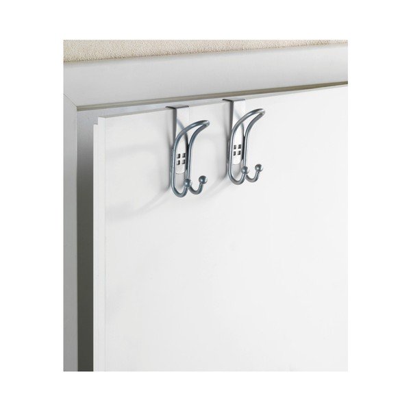 Komplet 2 obešalnikov za vrata v srebrni barvi Wenko Door Hook-image-4