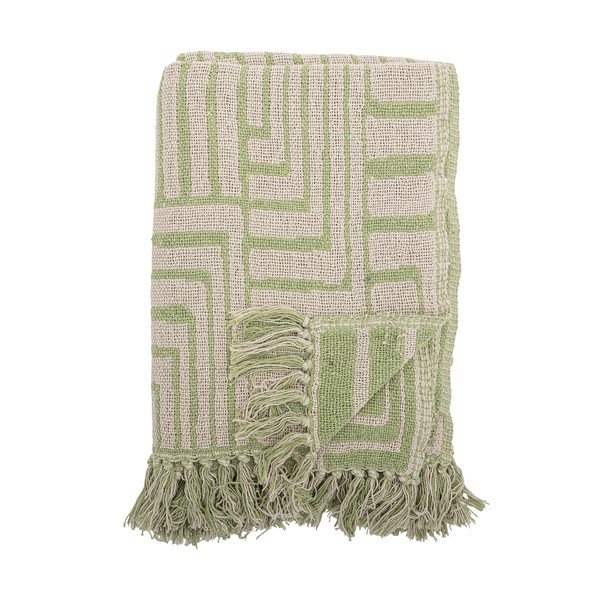 Zelena odeja iz mešanice bombaža 130x155 cm Velva – Bloomingville