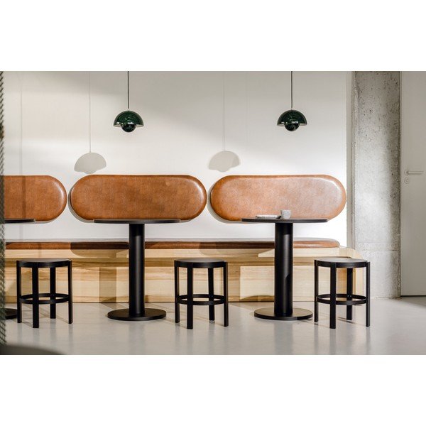 Okrogla jedilna miza z mizno ploščo v hrastovem dekorju ø 80 cm Sool – noo.ma-image-3