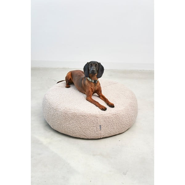 Bež bouclé podloga za pse ø 90 cm Senso Pouffe Greige M/L – MiaCara-image-2
