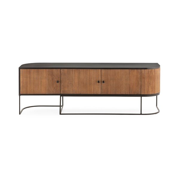 TV omarica iz masivnega manga v naravni barvi 160x55x40 cm Curve – MOME-image-2