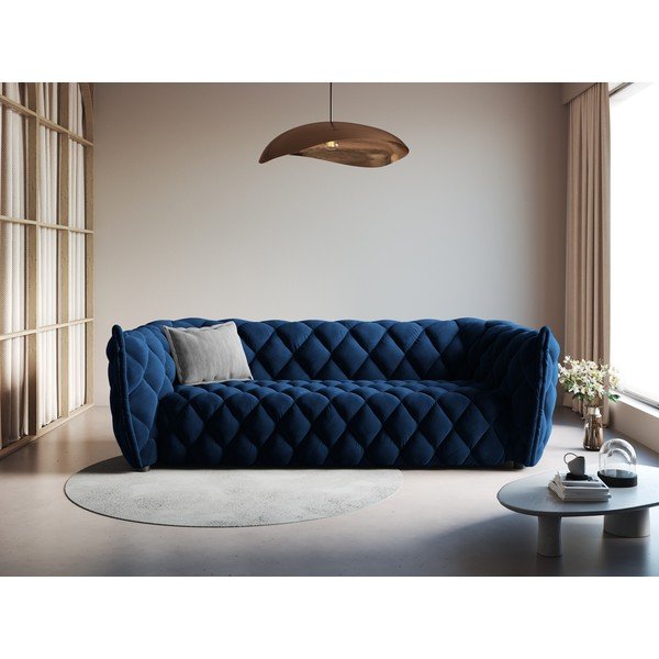 Temno modra žametna sedežna garnitura 228 cm Flandrin – Interieurs 86-image-1