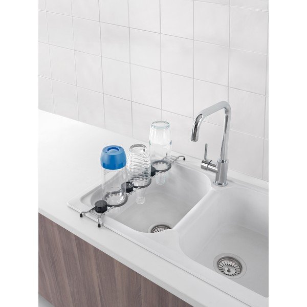 Jeklen odcejalnik za stekleničke v srebrni barvi – Metaltex-image-1