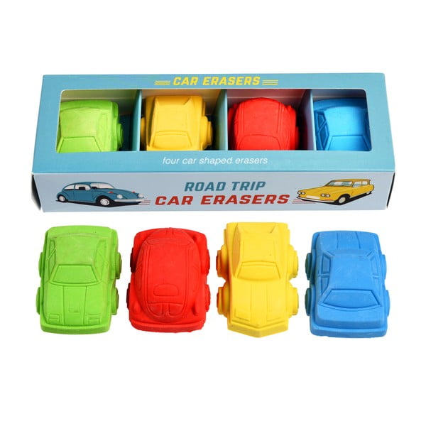 Komplet 4 radirk v obliki avtomobila Road Trip - Rex London-image-1