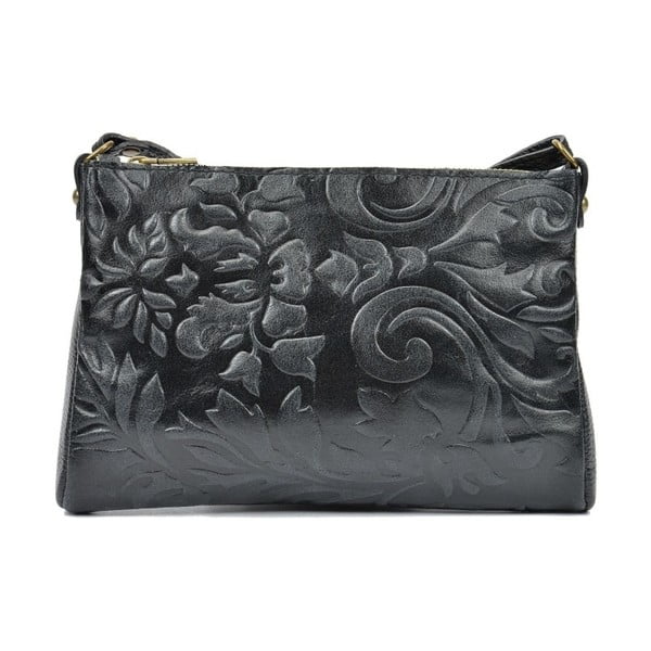 Črna usnjena torbica Carla Ferreri Agnella