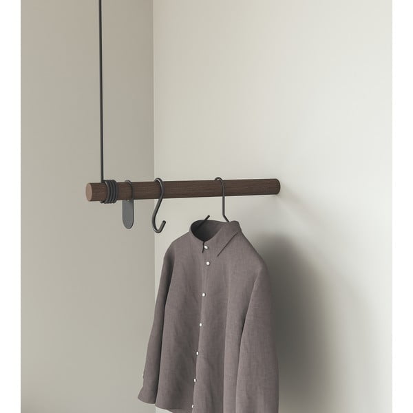 Rjav stenski obešalnik iz masivnega hrasta 50 cm Swing – LIND DNA-image-2