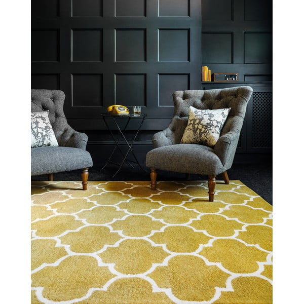 Oker rumena ročno tkana volnena preproga 200x290 cm Albany – Asiatic Carpets-image-1