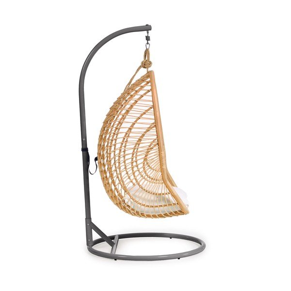 Viseči vrtni fotelj iz ratana v naravni barvi Ekaterina – Kave Home-image-2