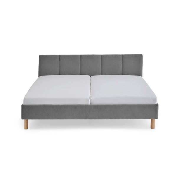 Siva oblazinjena zakonska postelja brez letvenega dna 180x200 cm Joker – Meise Möbel-image-3