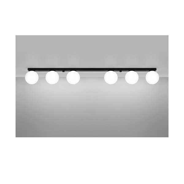 Črna stropna svetilka s steklenim senčilom ø 12 cm Umerta – Sollux-image-2