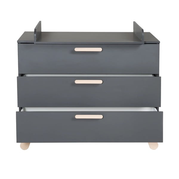 Antracitno siva nizka otroška komoda s previjalnim pultom 117x103 cm Jara – Roba-image-4