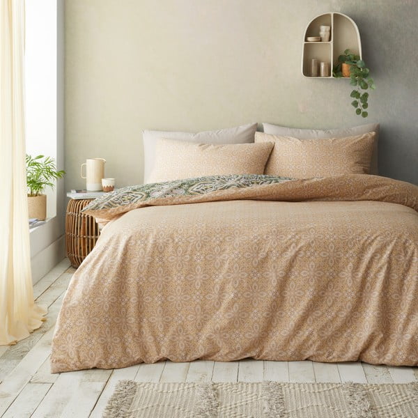 Zelena/bež posteljnina za zakonsko posteljo 200x200 cm Alba Geo – Pineapple Elephant-image-2