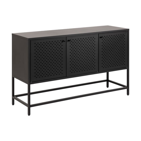 Črna kovinska nizka komoda 125x75 cm Newcastle – Actona-image-2