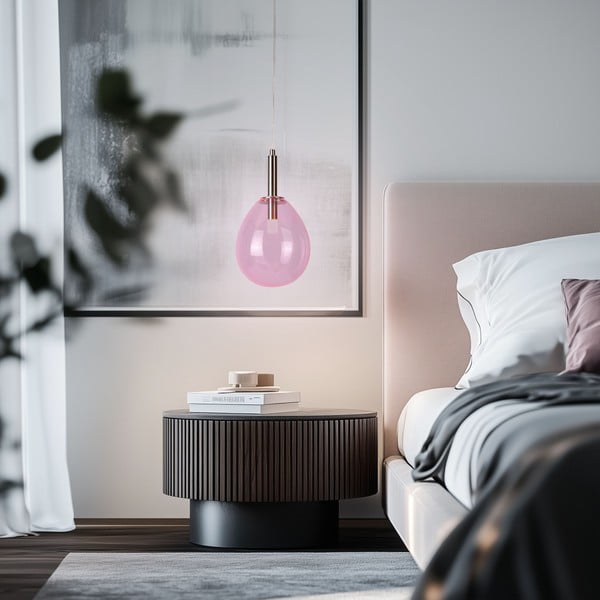 Vijolična LED viseča svetilka s steklenim senčilom Lukka – Candellux Lighting-image-1